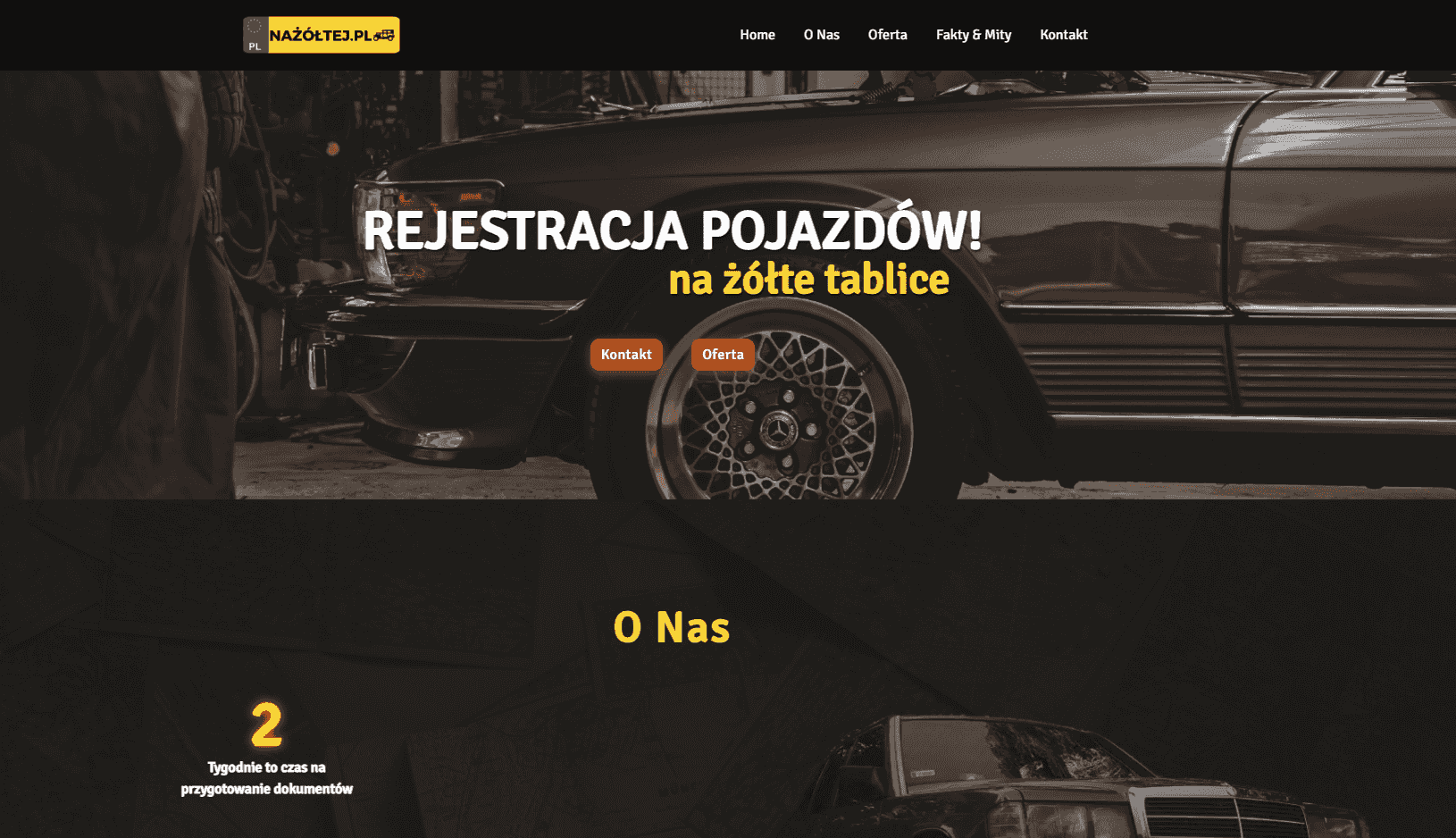 Nowoczesna strona internetowa rejestracja samochodów zabytkowych - Nazoltej